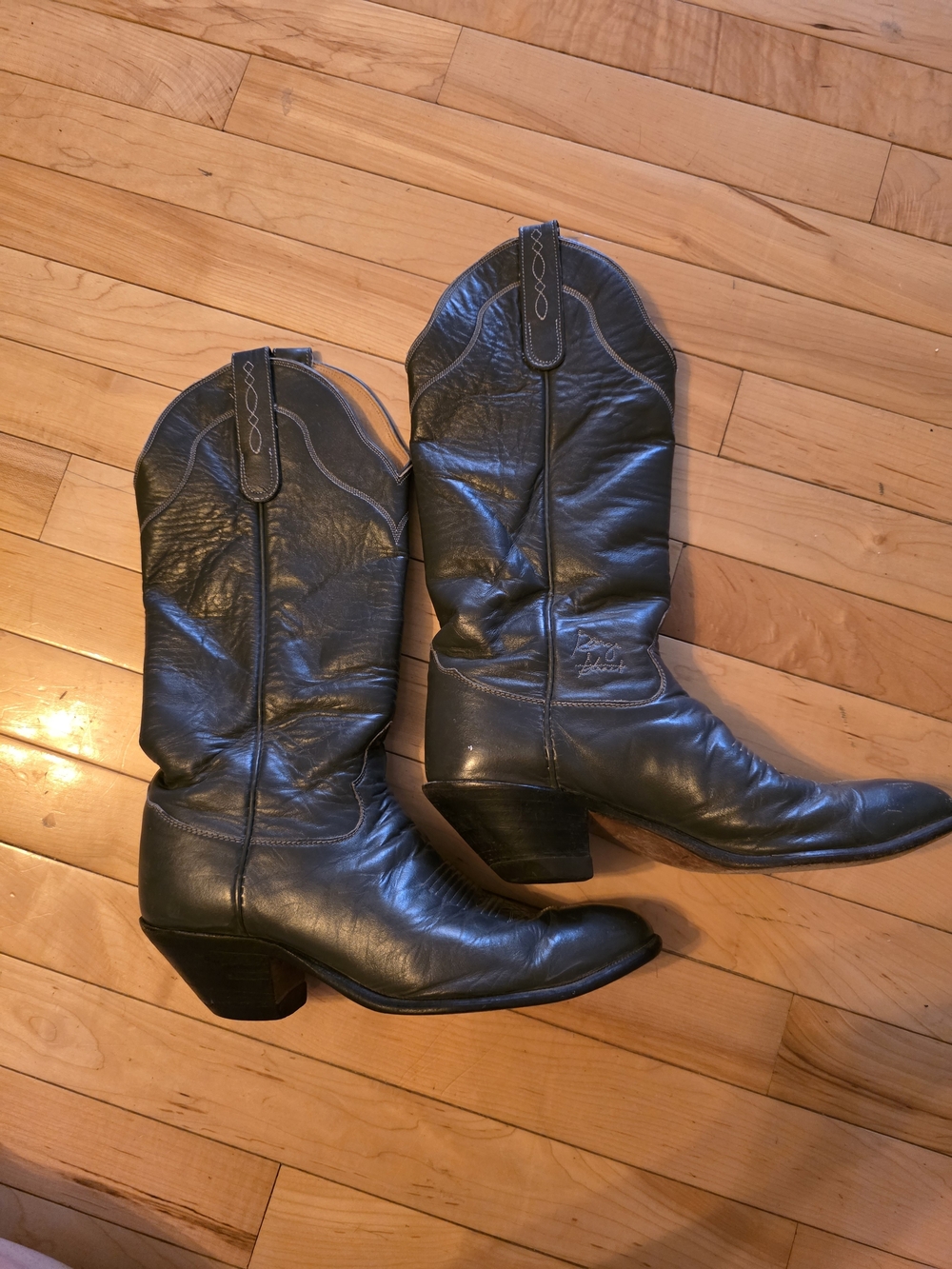 Tony Lama Classic Women's Gray Leather Cowboy Boots